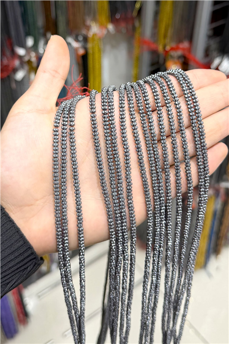 Hematit Taşı 4x2mm Rondela Kesim Doğal Taş Diziler