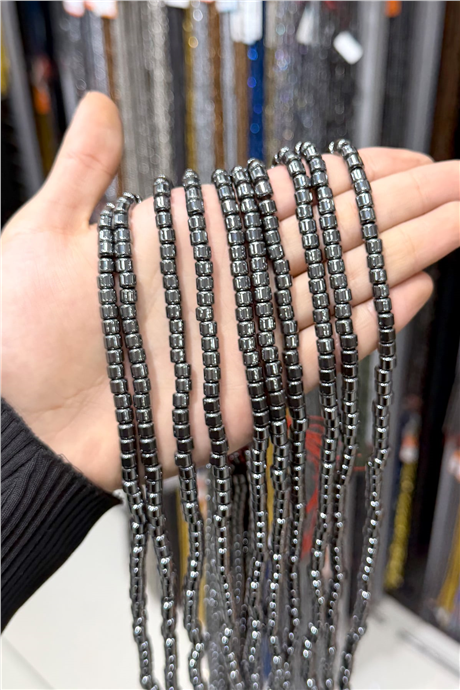 Hematit Taşı 4x4mm Altıgen Kesim Doğal Taş Diziler