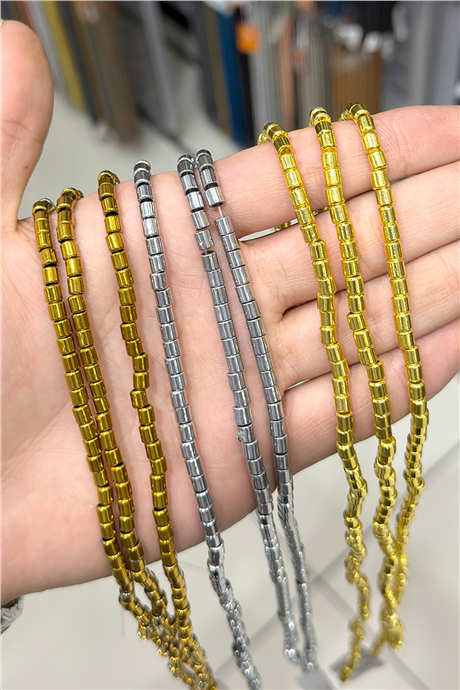 Hematit Taşı 4x4mm Silindir Kesim Doğal Taş Diziler