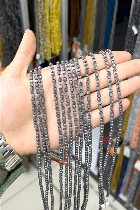Hematit Taşı 4x4mm Silindir Kesim Doğal Taş Diziler