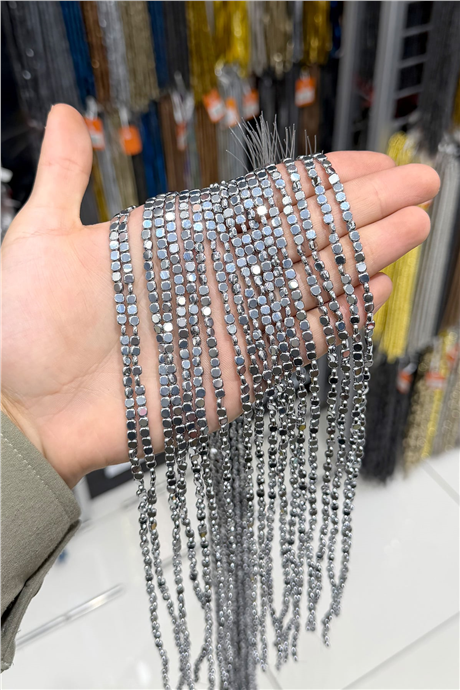 Hematit Taşı 4x4mm Yatsı Kare Kesim Doğal Taş Diziler