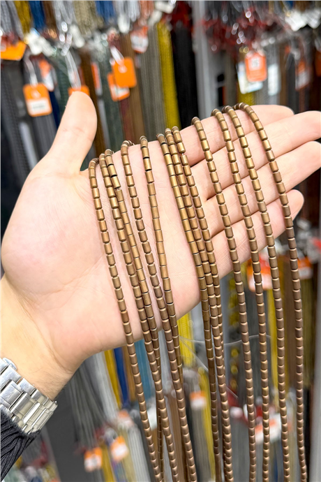 Hematit Taşı 4x5mm Silindir Kesim Doğal Taş Diziler