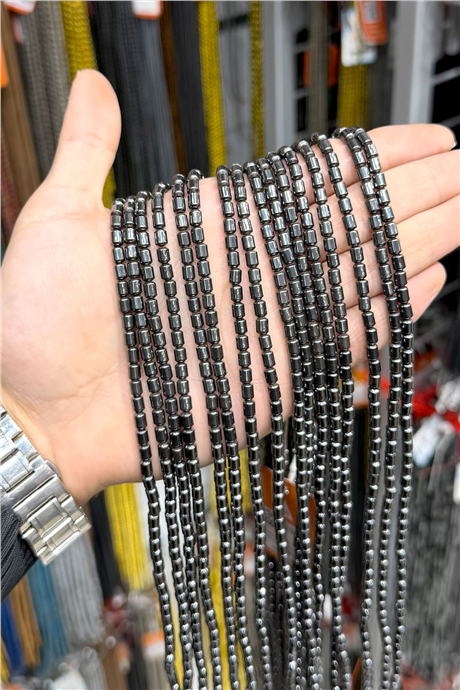 Hematit Taşı 4x5mm Silindir Kesim Doğal Taş Diziler