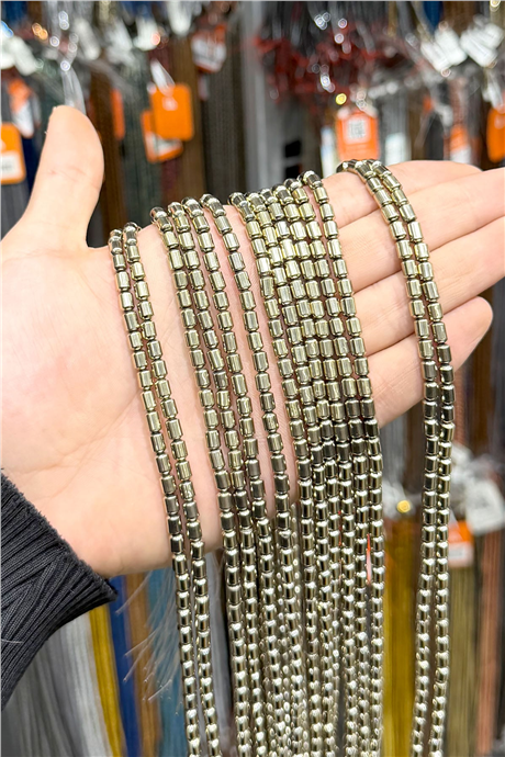 Hematit Taşı 4x5mm Silindir Kesim Doğal Taş Diziler