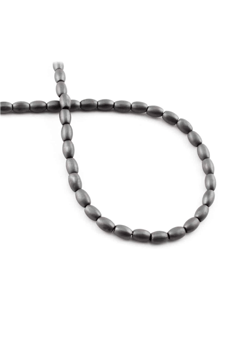 Hematit Taşı 4x6mm Arpa Kesim Doğal Taş Diziler