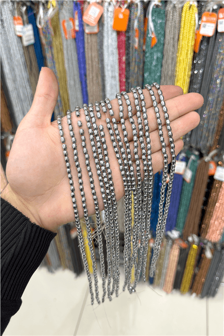 Hematit Taşı 4x6mm Arpa Kesim Doğal Taş Diziler