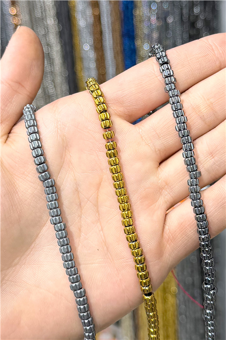 Hematit Taşı 5x3mm Rondela Kesim Doğal Taş Diziler