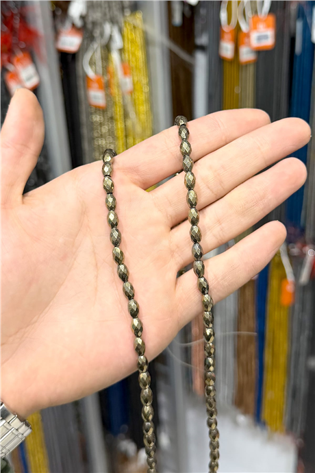 Hematit Taşı 5x8mm Arpa Kesim Doğal Taş Diziler
