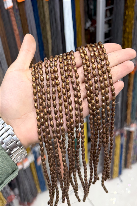 Hematit Taşı 5x8mm Arpa Kesim Doğal Taş Diziler