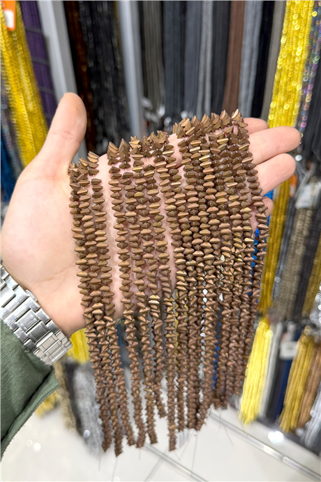 Hematit Taşı 6x3mm Üçgen Rondela Kesim Doğal Taş Diziler