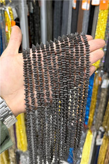 Hematit Taşı 6x3mm Üçgen Rondela Kesim Doğal Taş Diziler