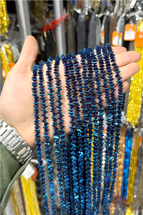 Hematit Taşı 6x3mm Üçgen Rondela Kesim Doğal Taş Diziler