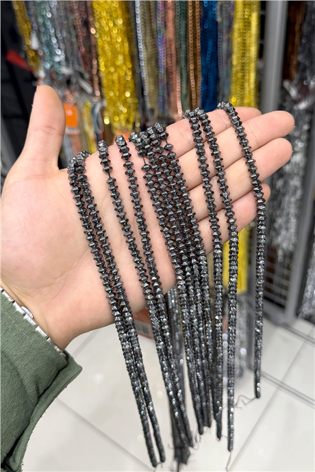 Hematit Taşı 6x4mm Altıgen Rondela Kesim Doğal Taş Diziler