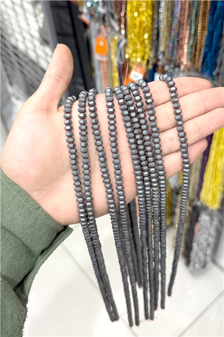 Hematit Taşı 6x4mm Altıgen Rondela Kesim Doğal Taş Diziler