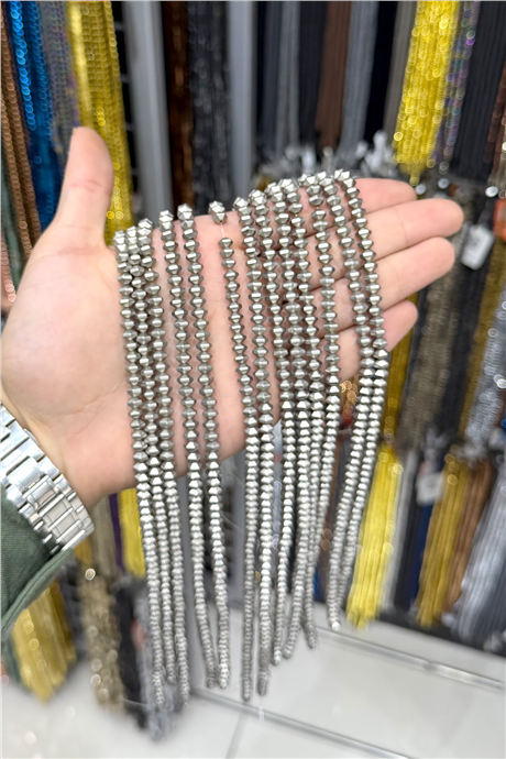 Hematit Taşı 6x4mm Altıgen Rondela Kesim Doğal Taş Diziler