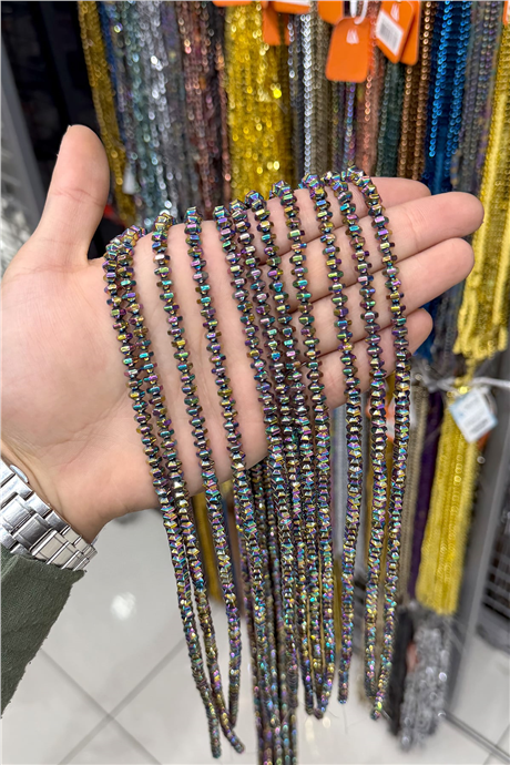 Hematit Taşı 6x4mm Altıgen Rondela Kesim Doğal Taş Diziler