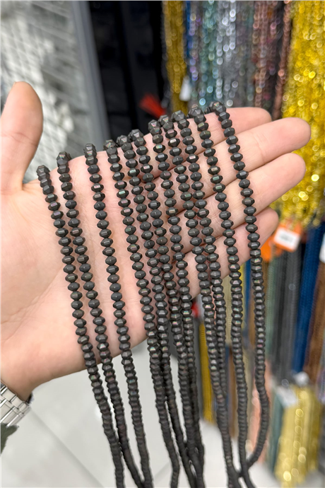 Hematit Taşı 6x4mm Altıgen Rondela Kesim Doğal Taş Diziler