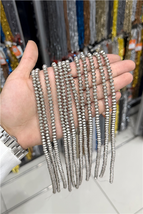 Hematit Taşı 6x4mm Altıgen Rondela Kesim Doğal Taş Diziler