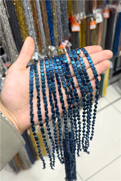 Hematit Taşı 6x6mm Yatsı Kare Kesim Doğal Taş Diziler