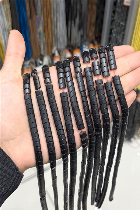 Hematit Taşı 6x7mm Balık Sırtı Kesim Doğal Taş Diziler