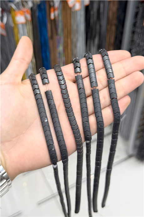 Hematit Taşı 6x7mm Balık Sırtı Kesim Doğal Taş Diziler