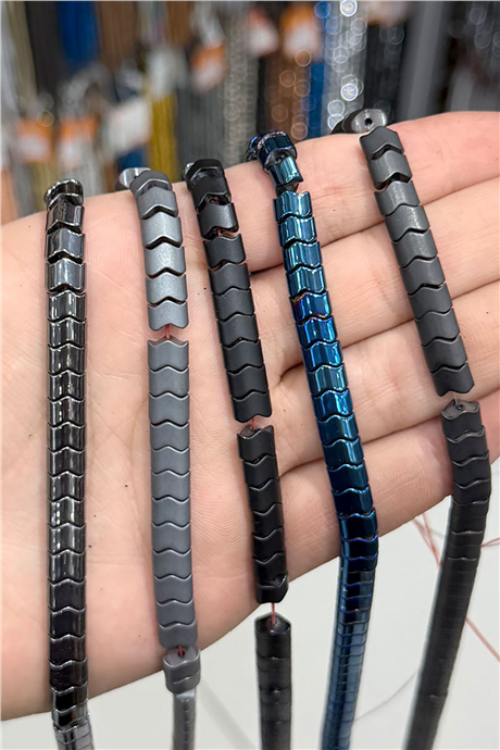 Hematit Taşı 6x7mm Balık Sırtı Kesim Doğal Taş Diziler