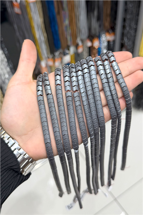 Hematit Taşı 6x7mm Balık Sırtı Kesim Doğal Taş Diziler