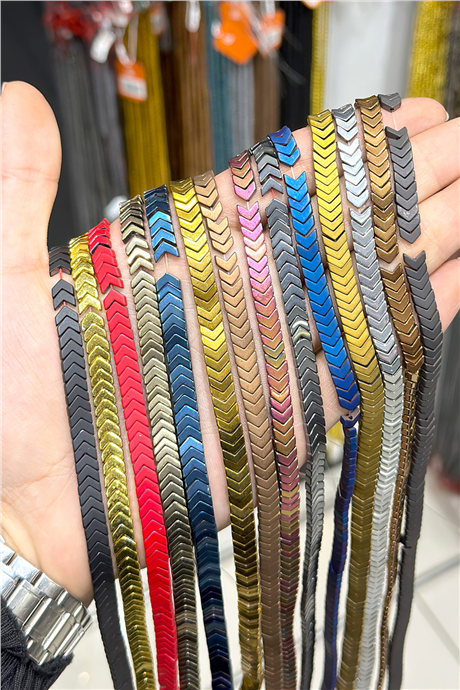 Hematit Taşı 7x2mm Çavuş Kesim Doğal Taş Diziler