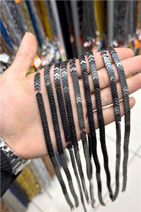Hematit Taşı 7x2mm Çavuş Kesim Doğal Taş Diziler