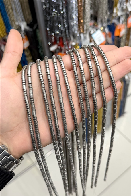 Hematit Taşı 4x2mm Rondela Kesim Doğal Taş Diziler
