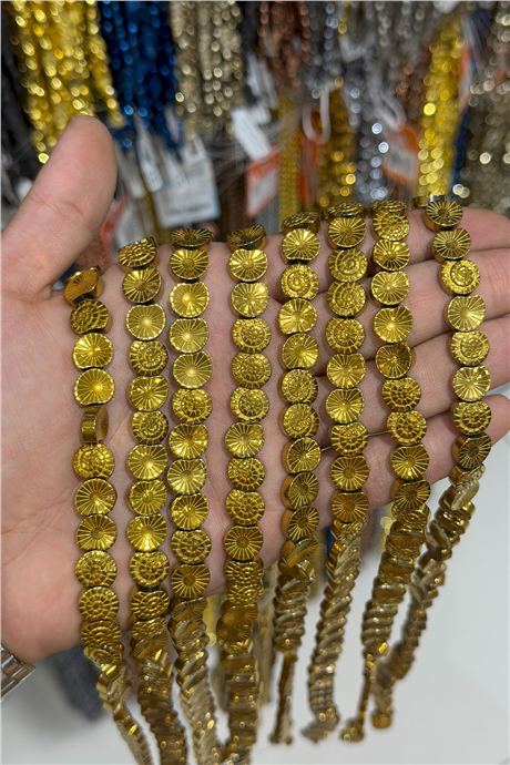 Hematit Taşı Salyangoz Kabuğu Kesim 10mm- Parlak Füme Doğal Taş Dizi