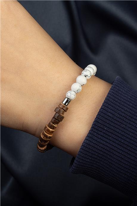 Hindistan Cevizi Ağacı - Havlit Doğal Taş Küre Kesim Bileklik