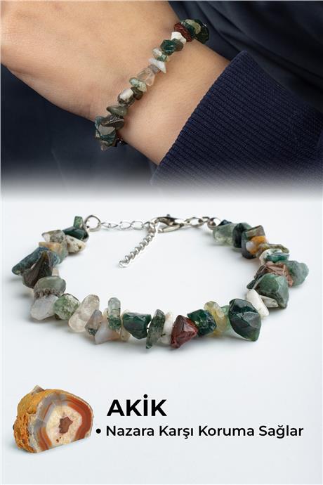 Hint Akik Doğal Kırık Taş Bileklik