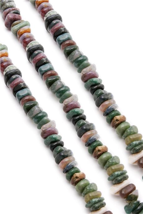 Indian Agate Natural Stone Washer Cut 10x4mm String Of Beads