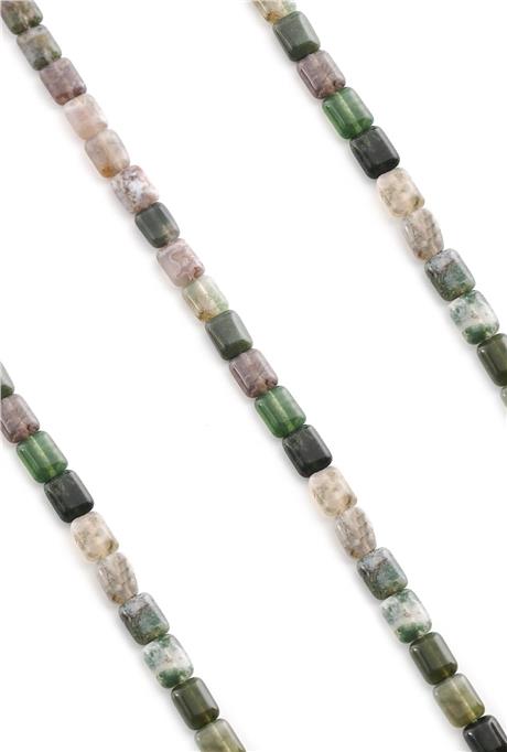 Hint Akik Doğal Taş Parlak Yassı Dikdörtgen Kesim 6x8mm Dizi [AA]