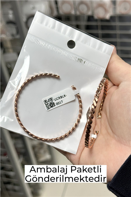 İnce Kelt Burgu Ayarlanabilir Unisex Bakır Bileklik