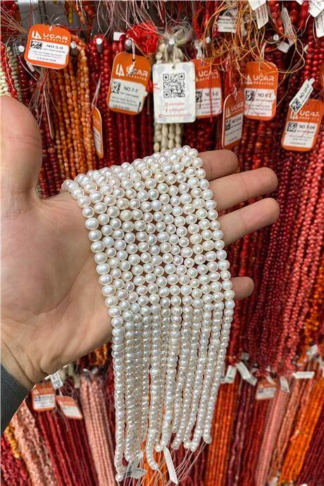 İnci 6x5mm Doğal Taş Dizi