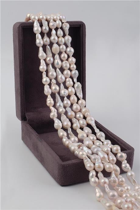 İnci Doğal Taş Amorf Barok Kesim 10x12mm Dizi AB