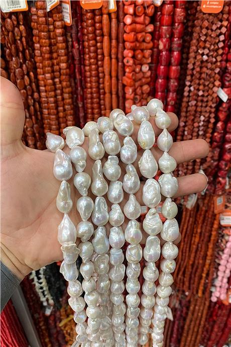 İnci Doğal Taş Barok 16x26mm Dizi