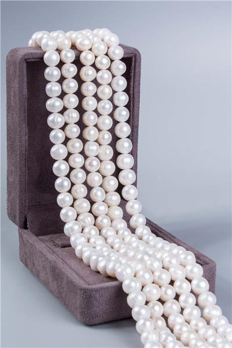 İnci Doğal Taş Beyaz 10.5mm Dizi