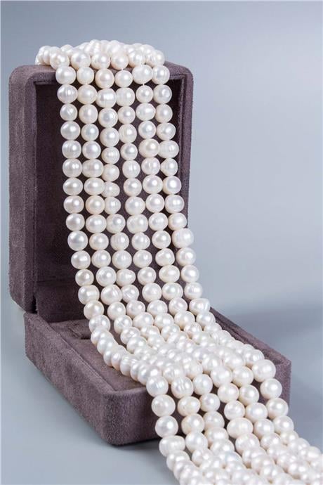 İnci Beyaz 9x5mm Doğal Taş Dizi