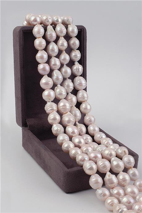 İnci Doğal Taş Biçimsiz Küre 12mm Dizi