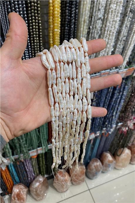 İnci Doğal Taş Çubuk Kesim 5x17mm Dizi