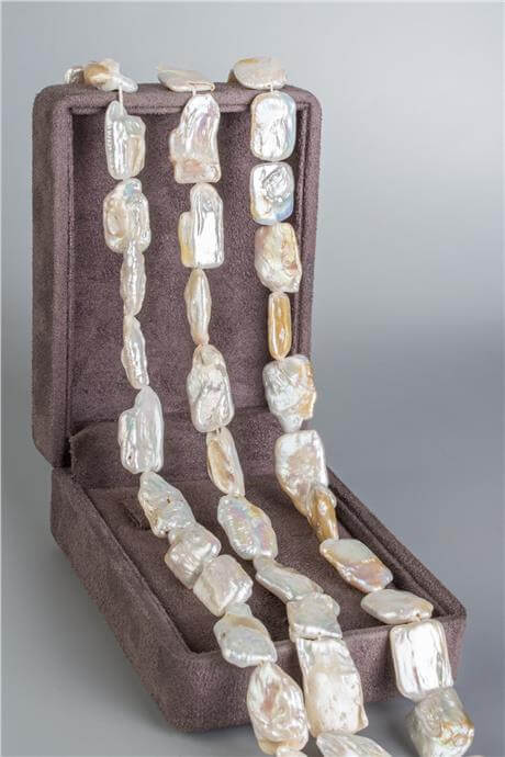 İnci Doğal Taş Amorf Yassı Dikdörtgen Kesim 15x20mm Dizi