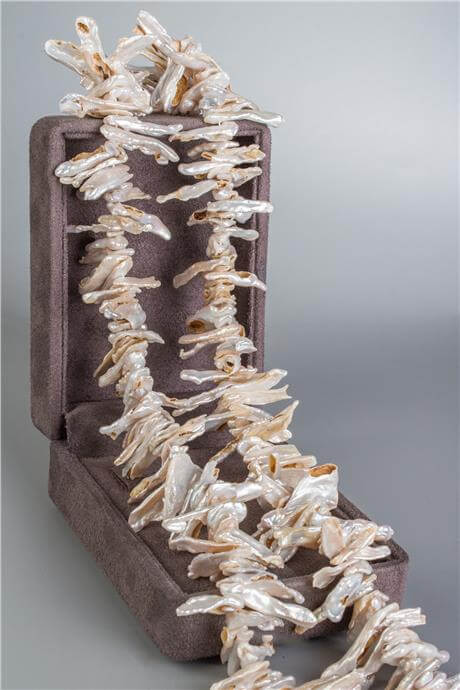 İnci Doğal Taş Cips Kesim 30x4mm Dizi