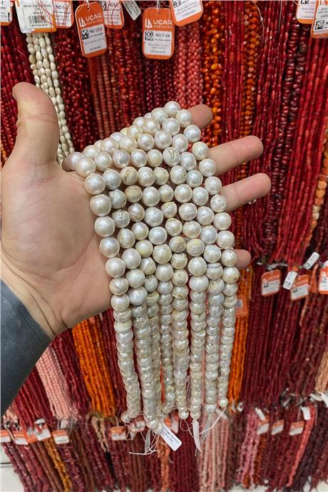 İnci Doğal Taş Küre 12mm Dizi