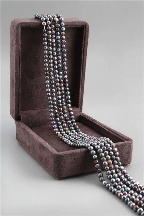 İnci Doğal Taş Parlak Lacivert 4mm Dizi [AB]