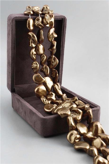 İnci Doğal Taş Parlak Bakır Amorf Kesim 14x18mm Dizi [AB+]