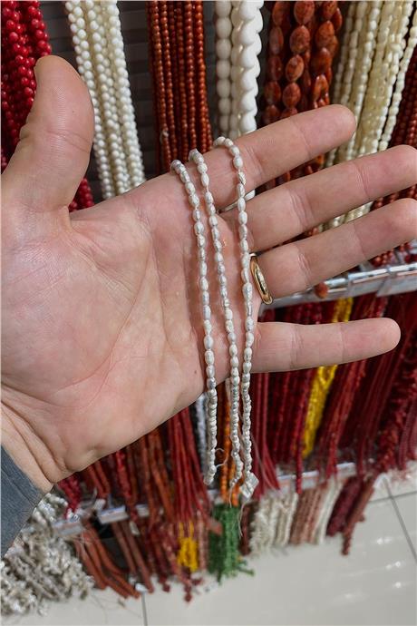 İnci Parlak Gri 4x6mm Doğal Taş Dizi [AB]
