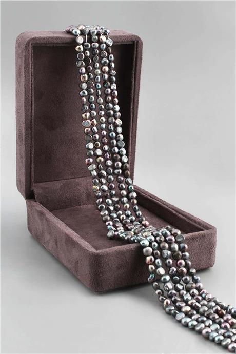 İnci Doğal Taş Parlak Lacivert 4x5mm Dizi [AB]